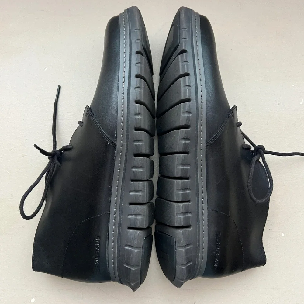 Cole‎ Haan Zerogrand Mens 9.5 M Black Leather Waterproof Chukka Boots C36288